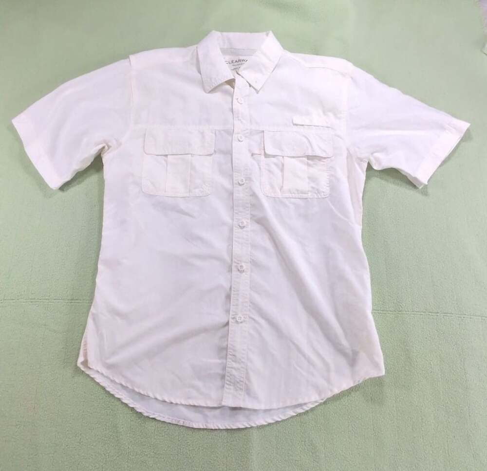 Clearwater Outfitters Men's White Short Sleeve Vented Fishing Utility Shirt